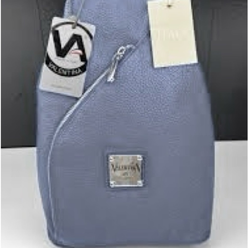 Valentina backpack pebble leather Navy
